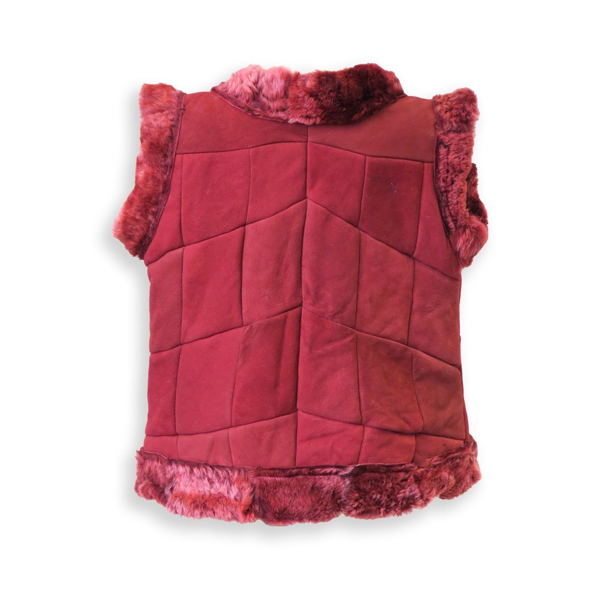 Sonia Originelli Fellweste Kinderweste Naturfell Leder Lammfell Patchwork Handarbeit Farben können abweichen