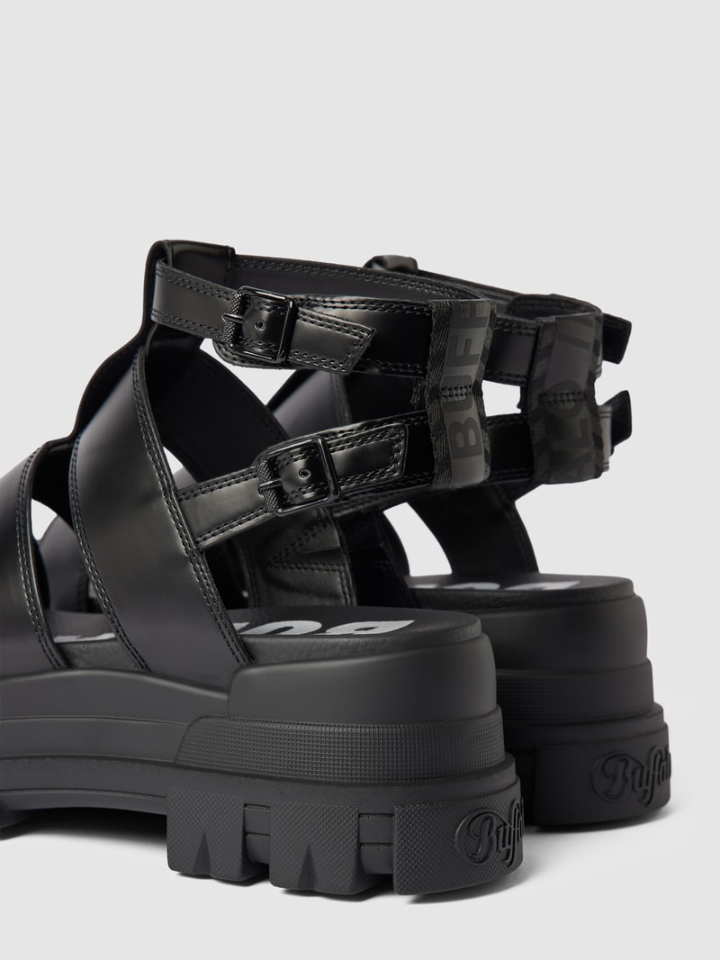 Sandalen mit Dornschließe Modell 'ASPHA' in schwarz