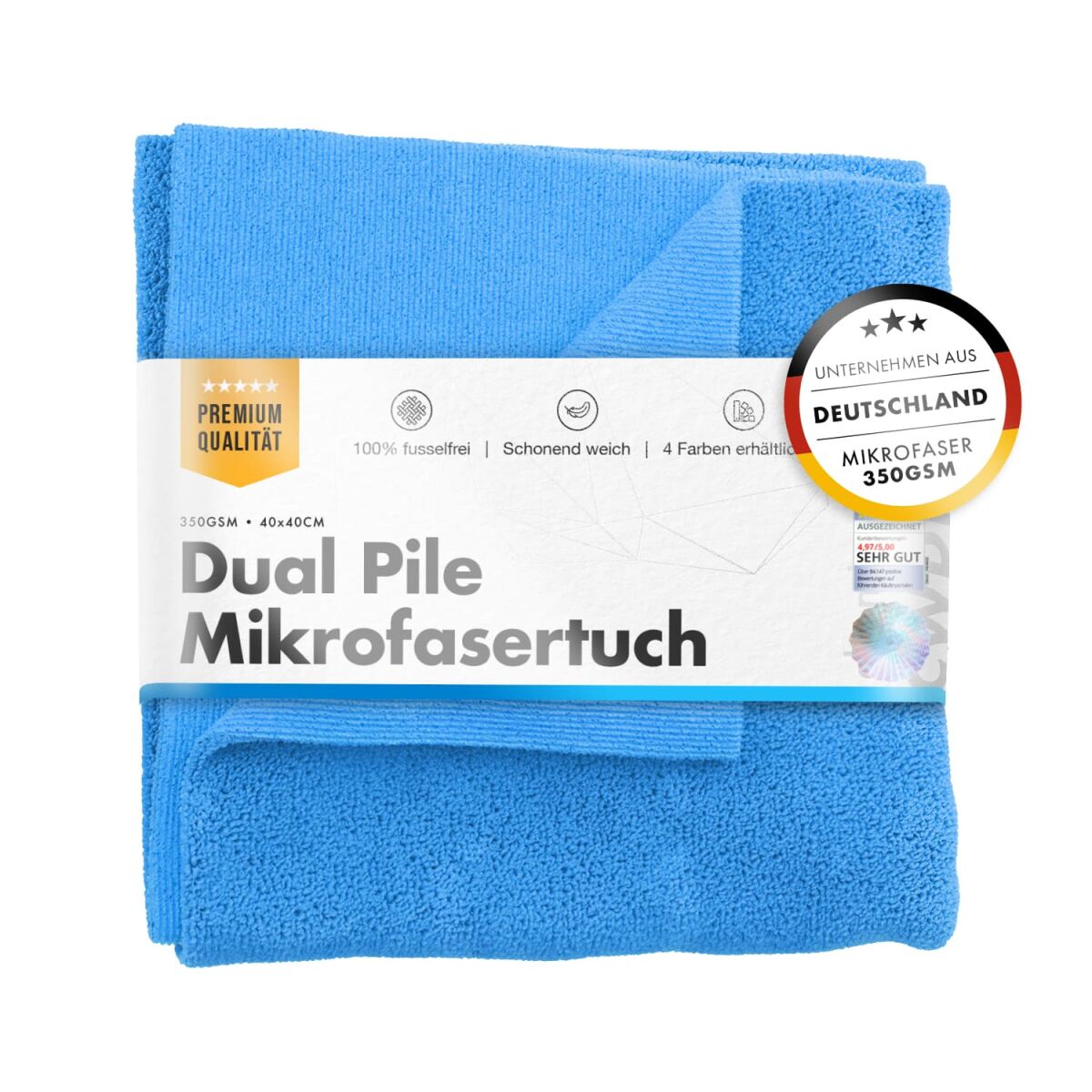 chemicalworkz Dual Pile Towel 350GSM Blau Allzwecktuch 40×40cm