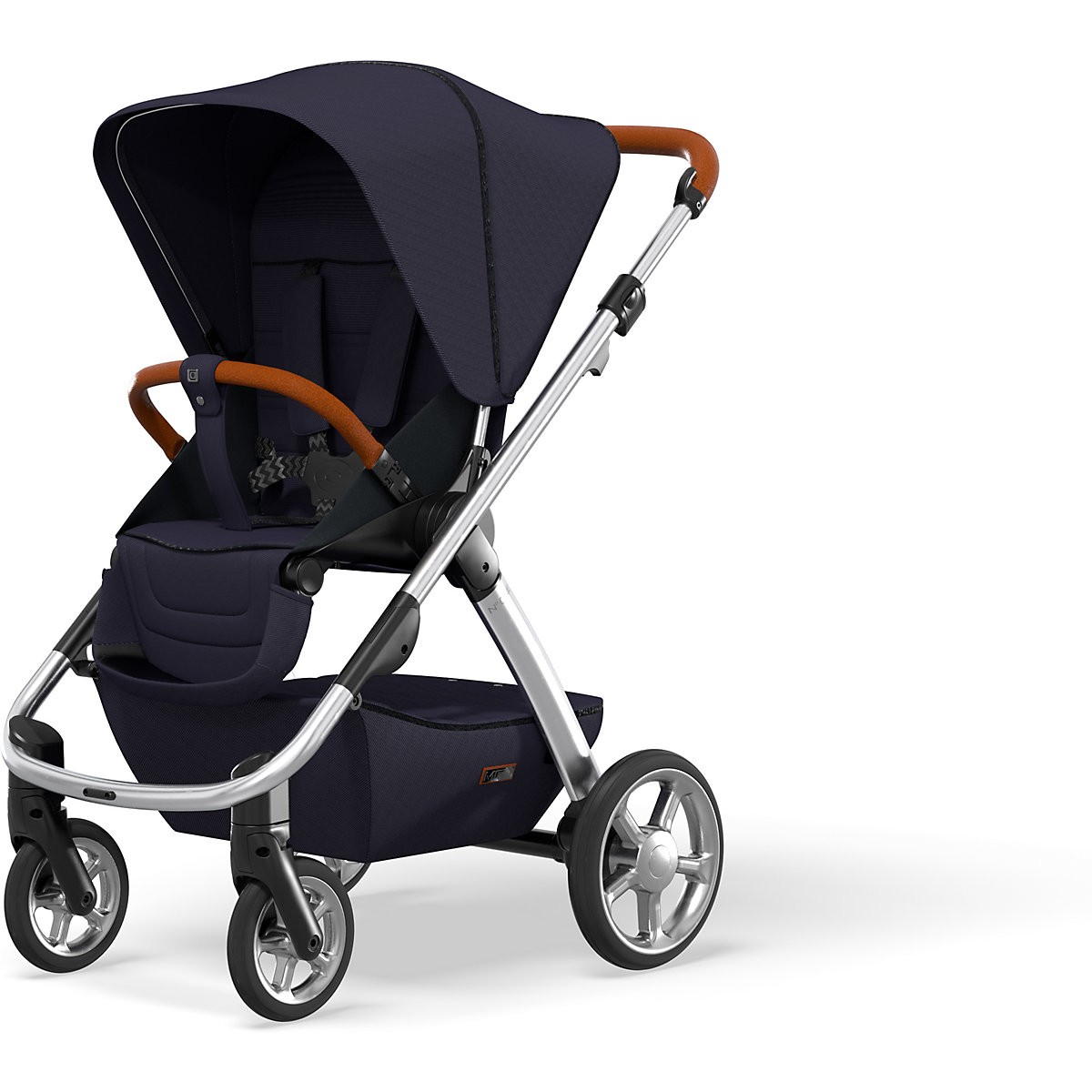 Kombi Kinderwagen N° ONE, navy  original WF , graues Gestell