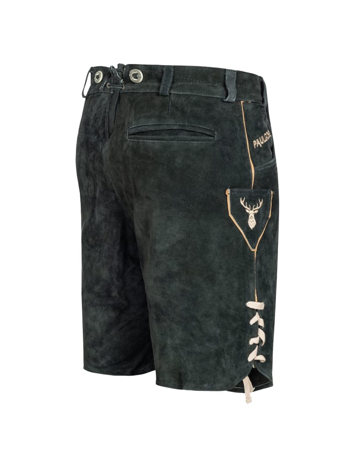 PAULGOS Lederhose Kurz Echtleder HK5 in Grau günstig kaufen