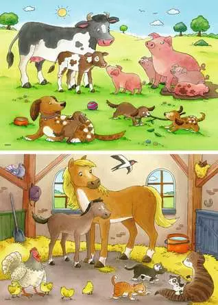 Kinderpuzzle ab 3 Jahren - Glückliche Tierfamilien - 12 Teile
