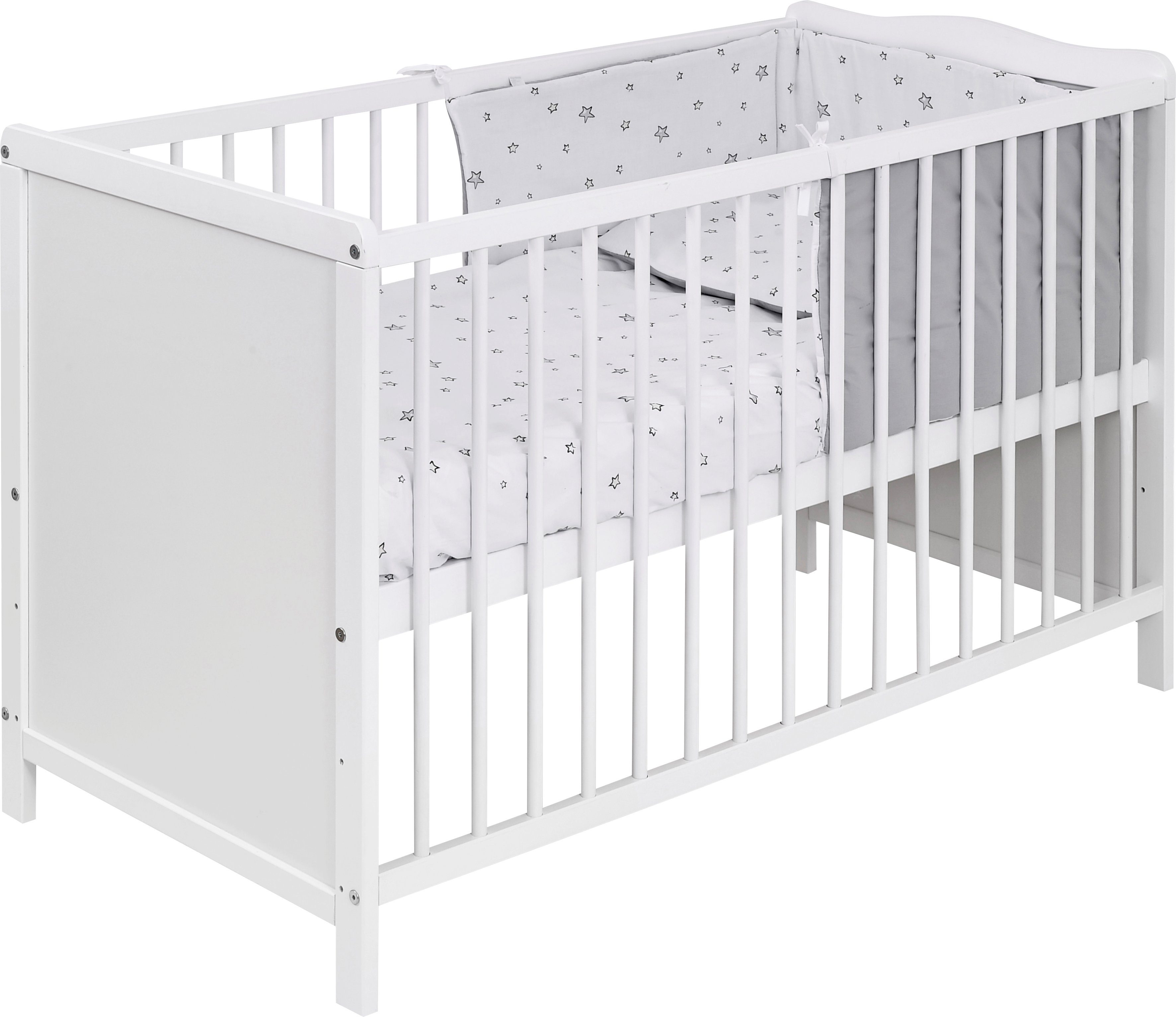 Lüttenhütt Babybett Lüttenhütt Sterne, 4-tlg., mit Textilset, komplett in 2 Größen