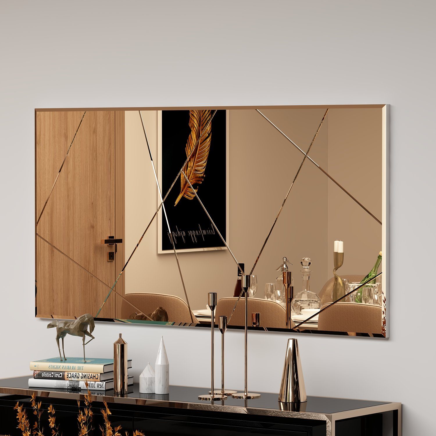 moebel17 Spiegel Spiegel Eilish Asymmetrisches Design 120x60cm