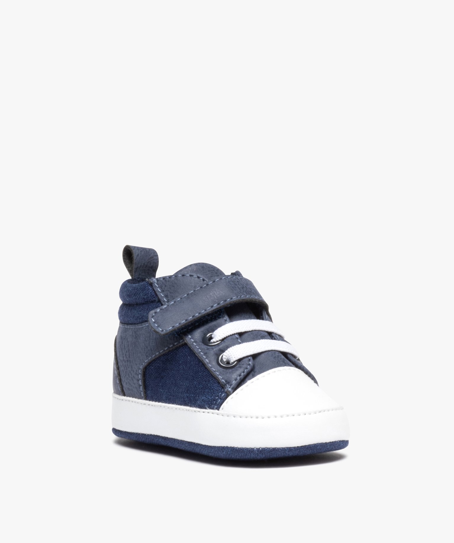 Chaussons de naissance bébé Garçon en toile faon denim marine | GEMO