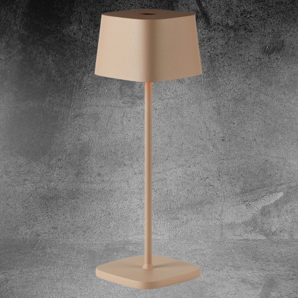 Zafferano LED Tischleuchte LED Akku Tischleuchte Ofelia Pro in Sandfarbig 2,2W 150lm IP65 2200 -, keine Angabe, Leuchtmittel enthalten: Ja, fest verbaut, LED, warmweiss, Tischleuchte, Nachttischlampe, Tischlampe