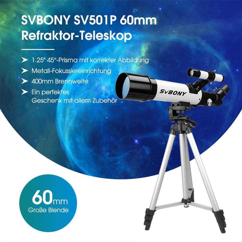 SVBONY Teleskop SV501P 60/400mm Einsteiger Teleskop für Einsteiger