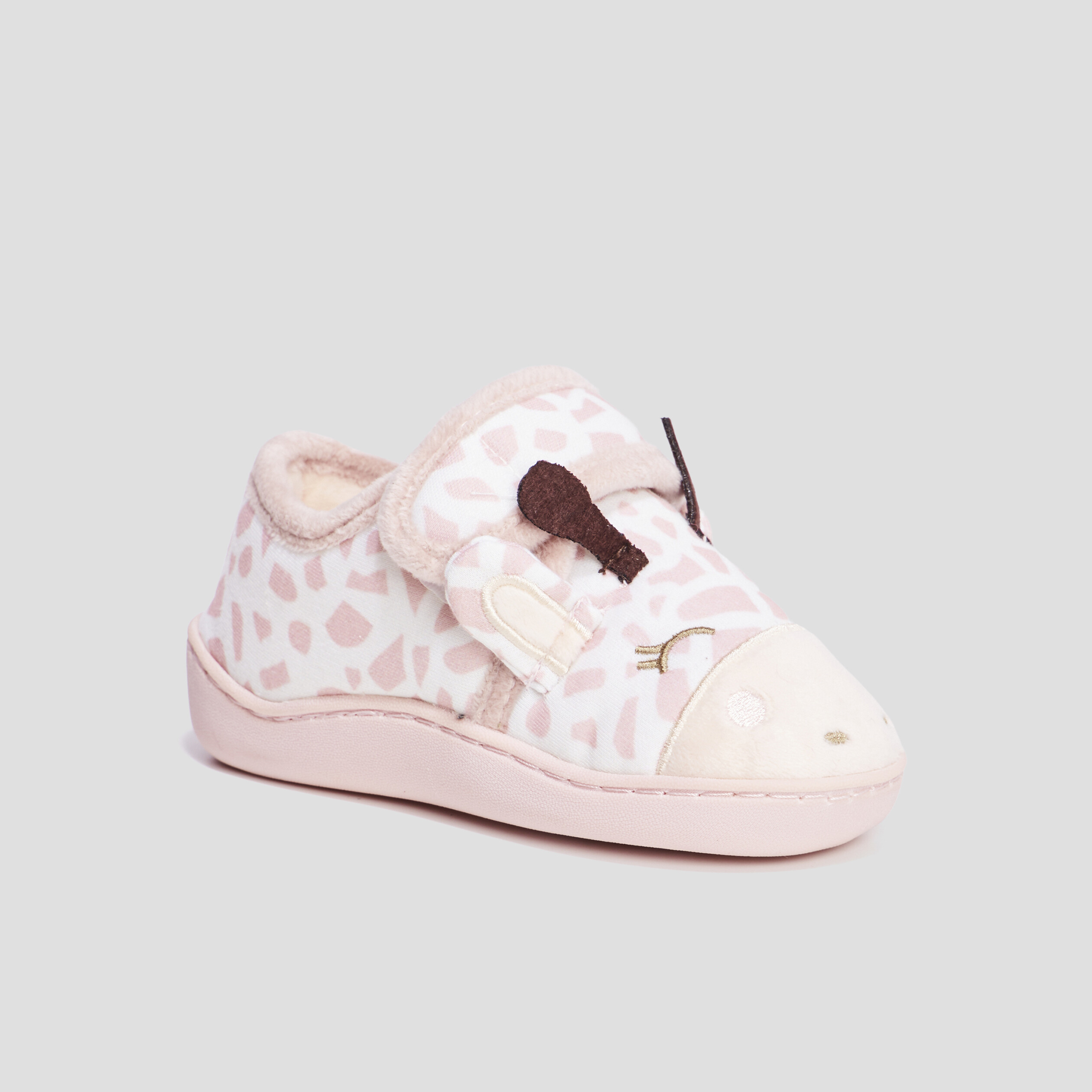 Chaussons emboîtant à scratchs rose fille | La Halle