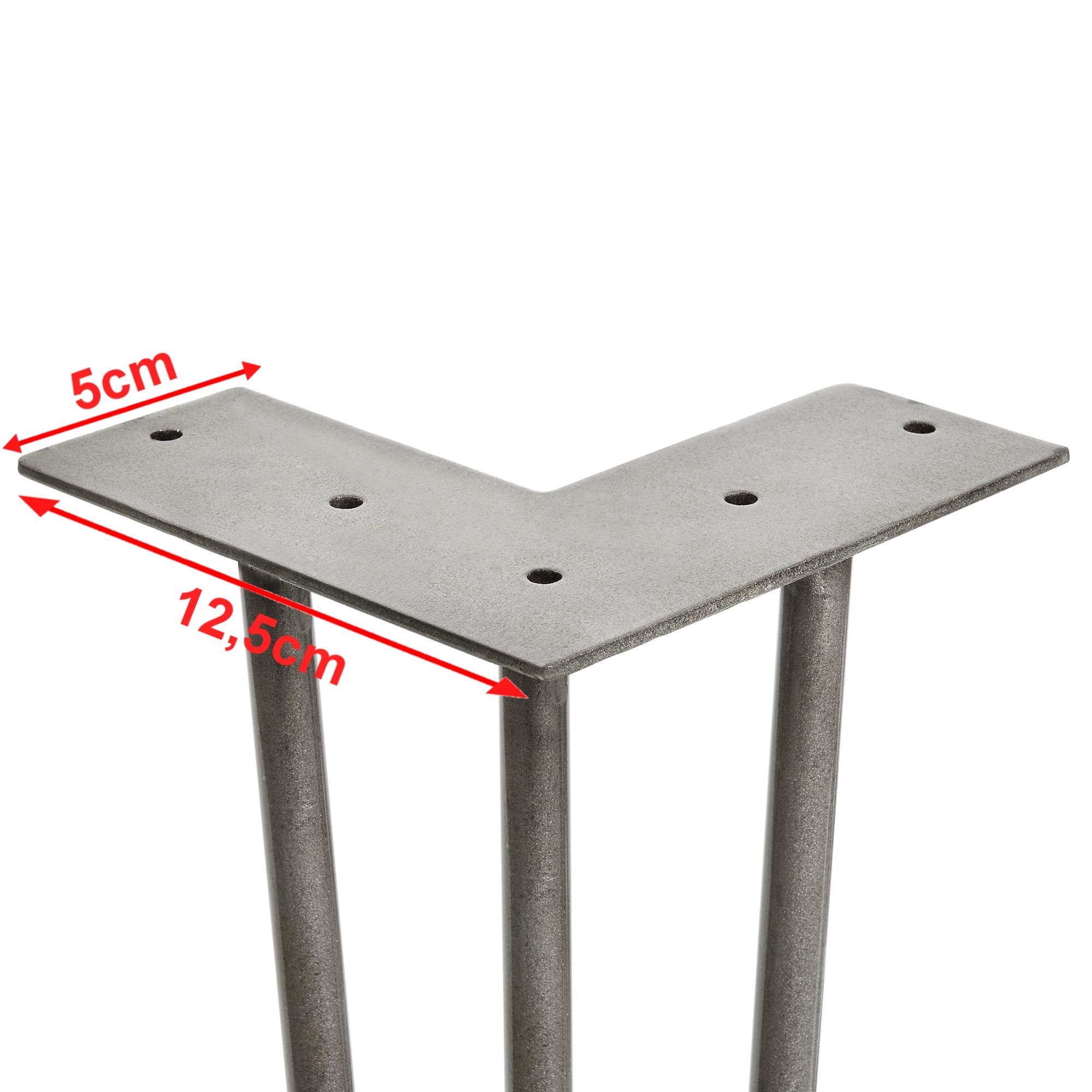 en.casa Möbelfuß, (Set), 4x Hairpin Leg Tischbein Haarnadelbeine Tischkufen DIY 72cm Stahl