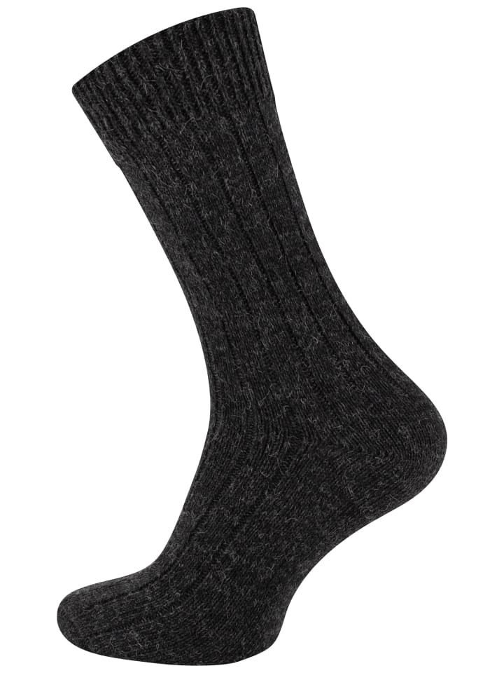 Cotton Prime® 2 Paar Wollsocken Alpaka Socken in anthrazit/grau günstig kaufen