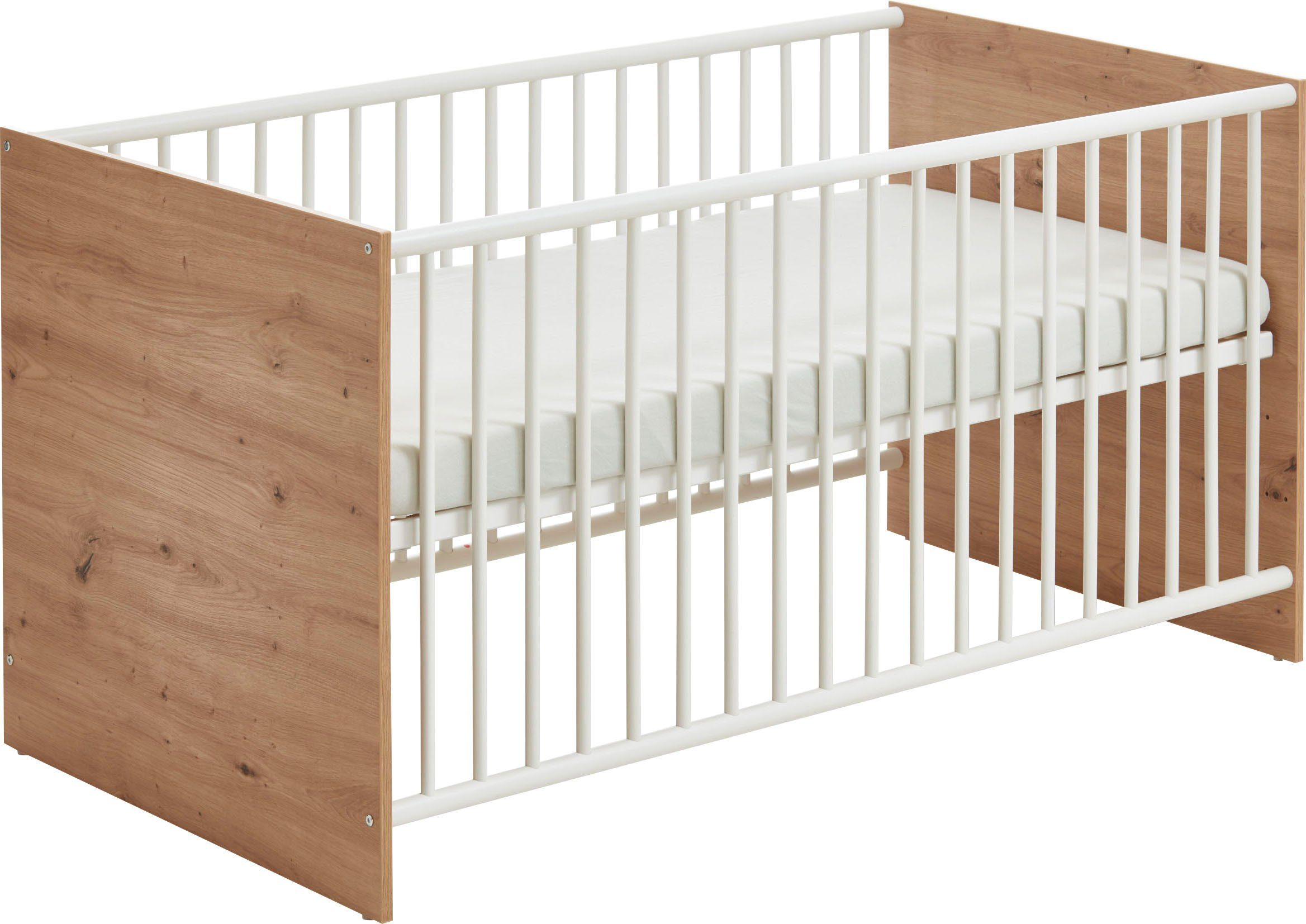 arthur berndt Babyzimmer-Komplettset Babyzimmer-Set Matheo 3-teilig, (Set, 3-St), bestehend aus Kleiderschrank, Kinderbett und Wickelkommode