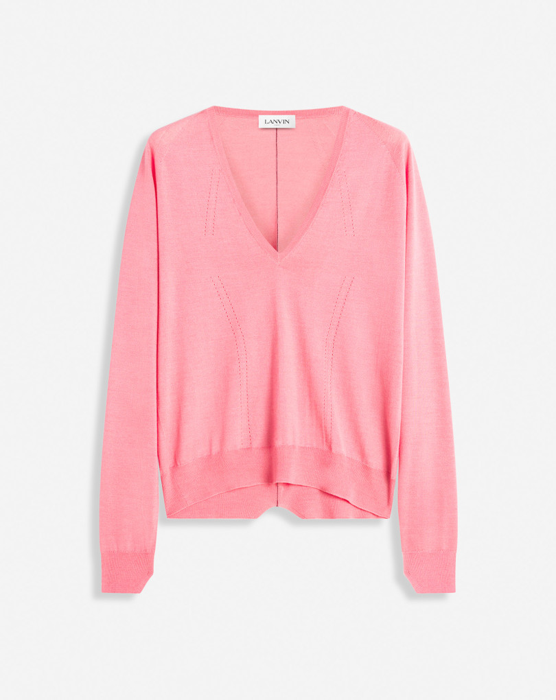 PULL À COL V EN MAILLE
