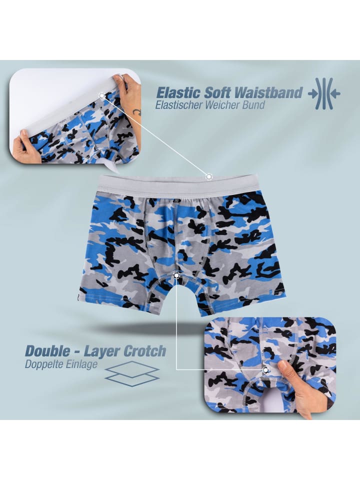 LOREZA 10er Set Boxershorts - Camouflage - Bunt günstig kaufen