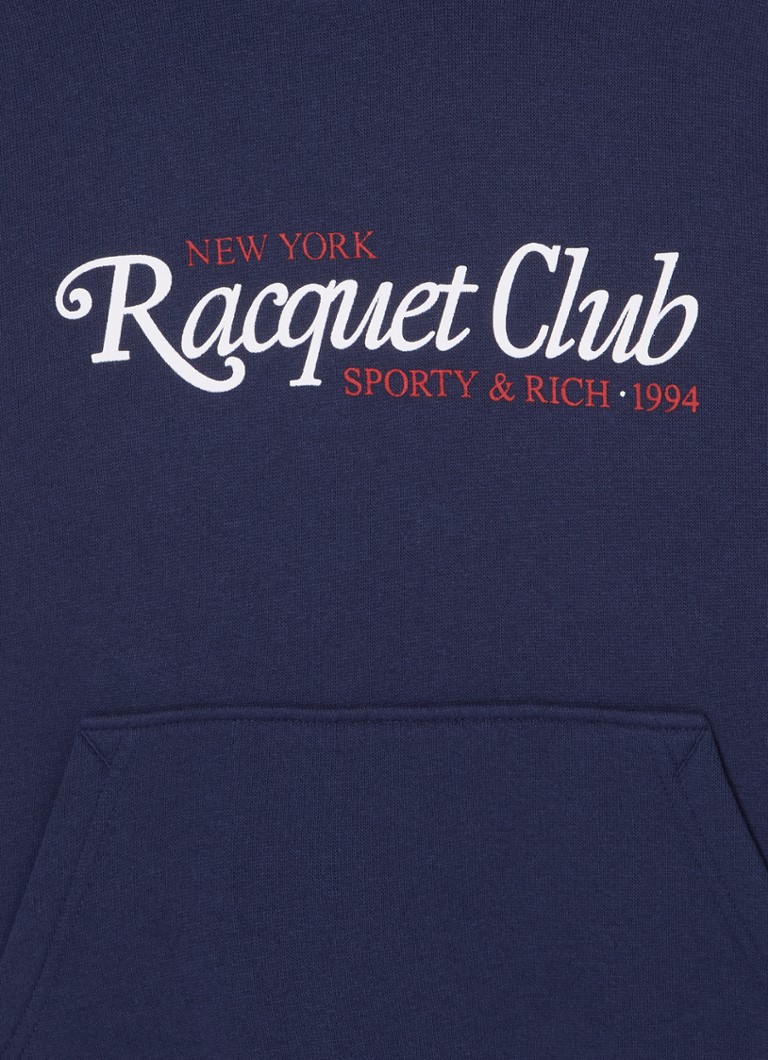 Sportiškas ir prabangus „Racquet“ džemperis su gobtuvu ir logotipo spauda