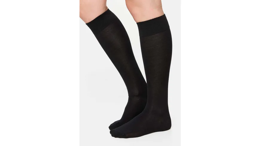 NUR DIE Damen Kniestrümpfe schwarz