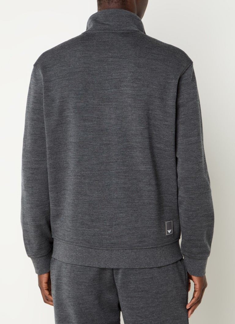 Emporio Armani sweatshirt in virgin wool blend with zip pockets