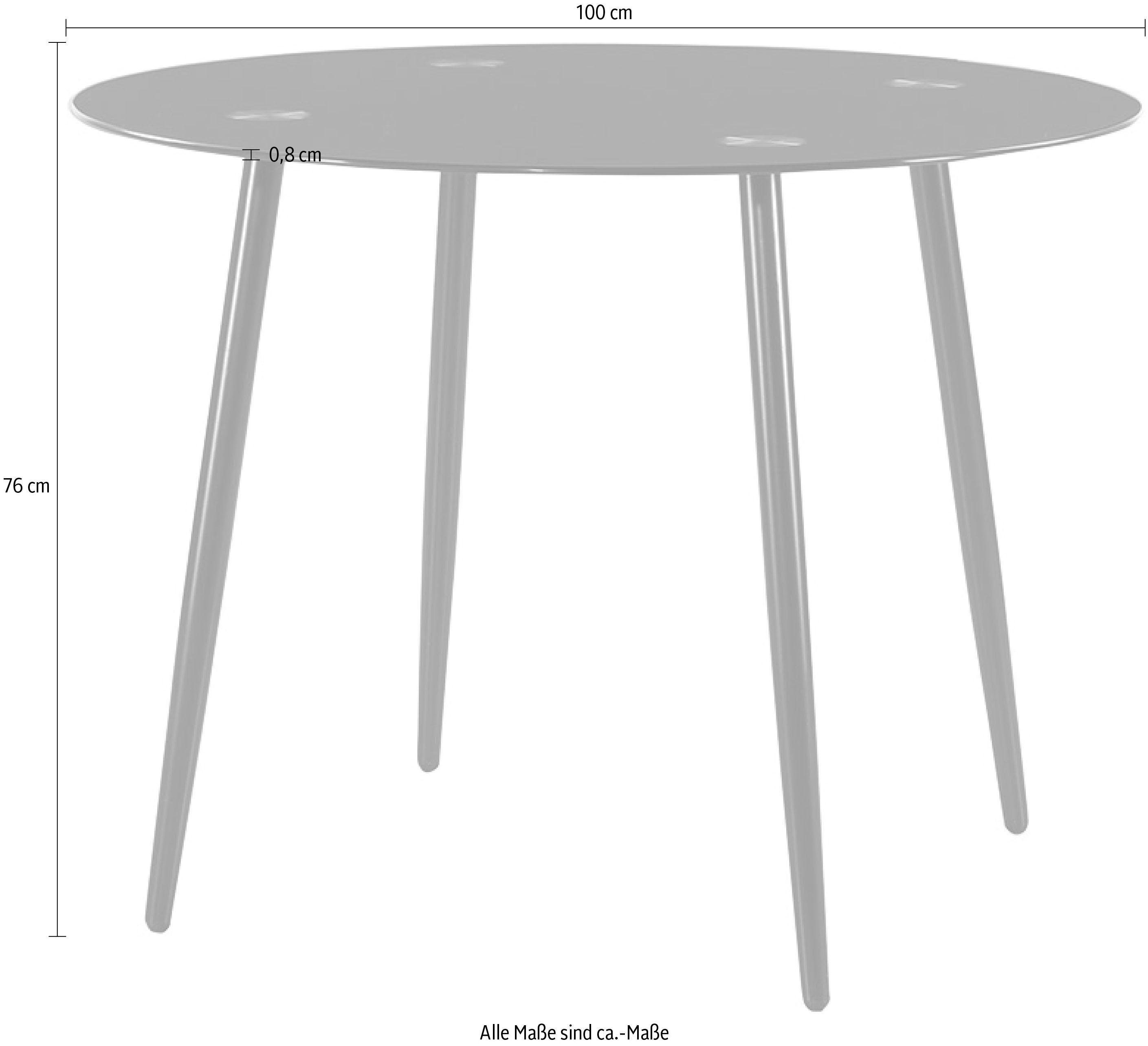 Jockenhöfer Gruppe Esstisch Gera, rund, ø 100 cm, Glastisch