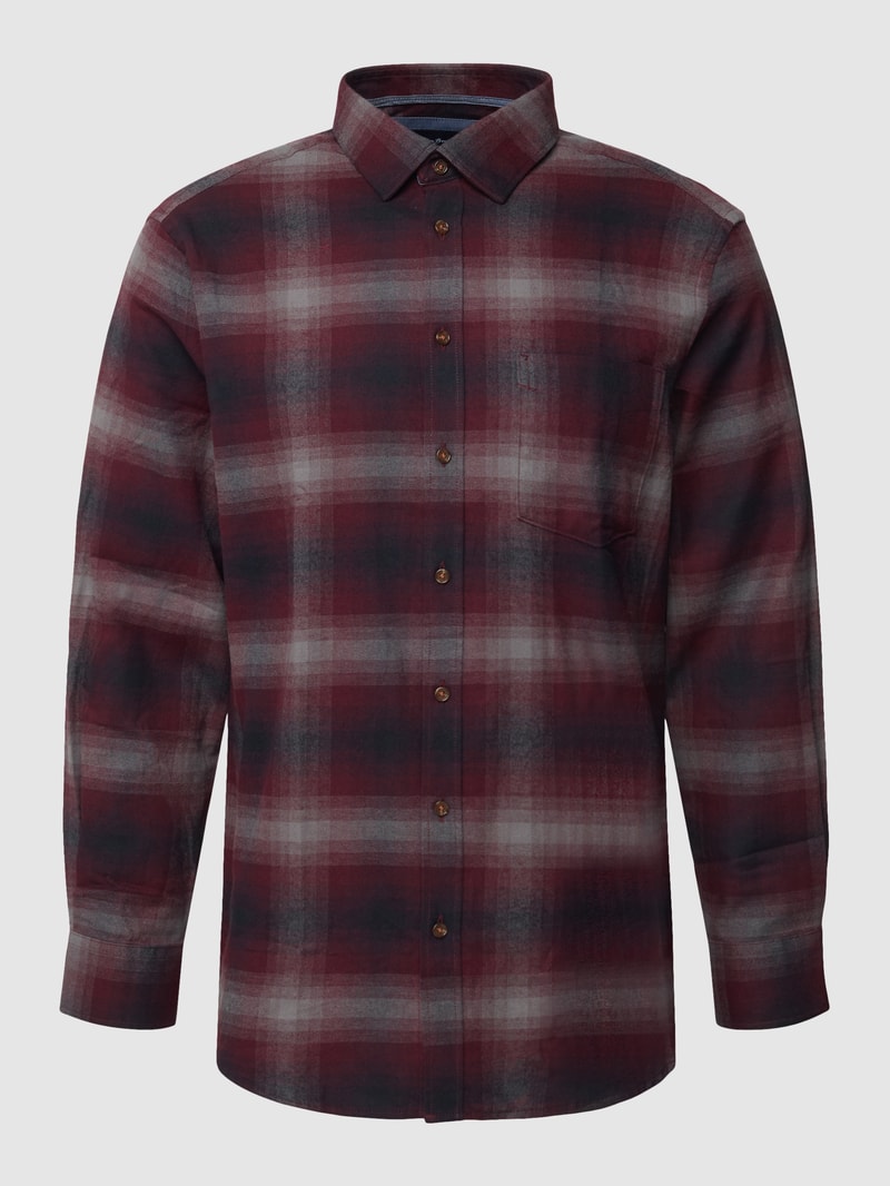 Regular Fit Freizeithemd mit Button-Down-Kragen in bordeaux rot