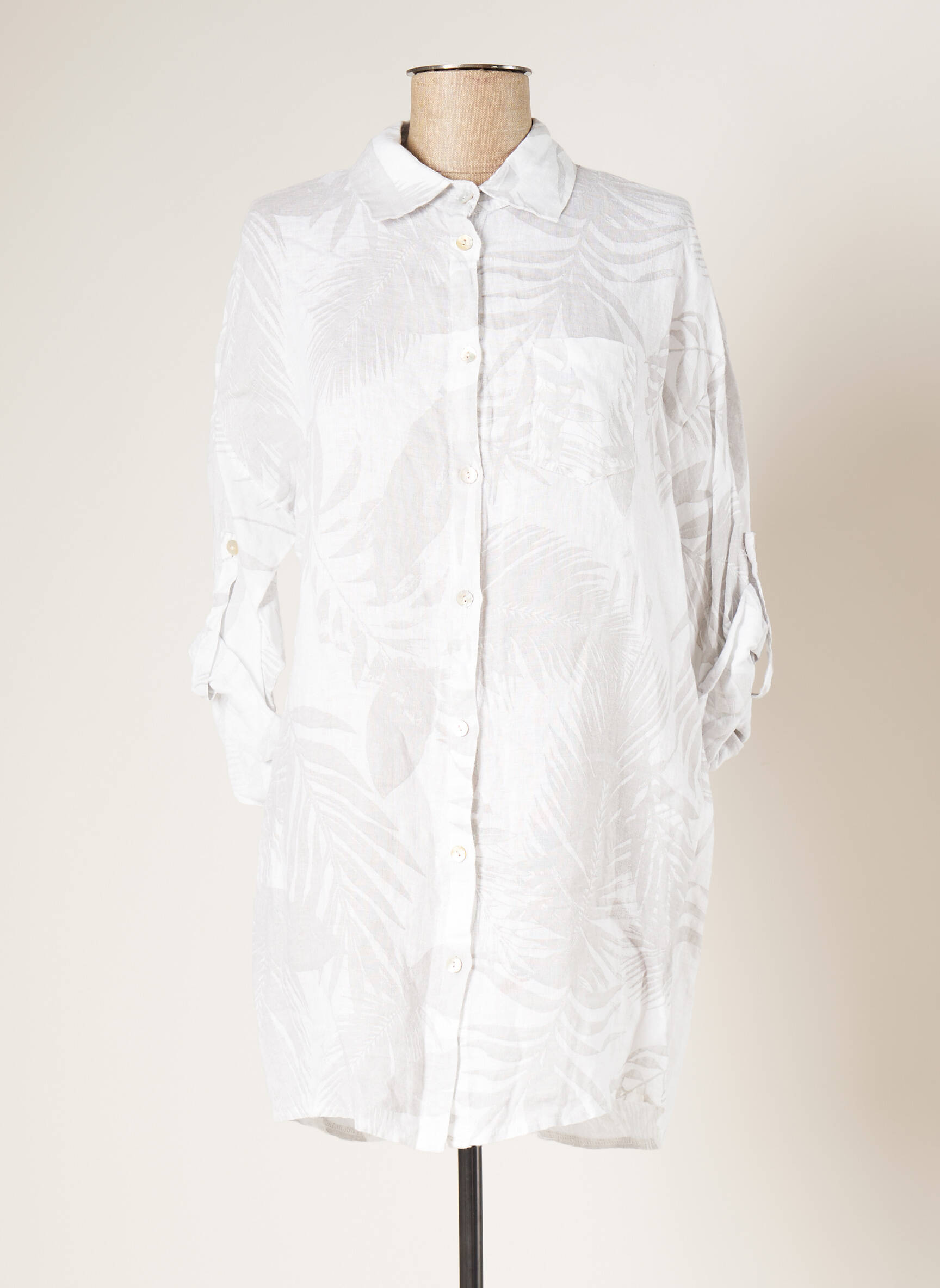 Blanc Boheme Tuniquemanchelongue Femme couleur gris