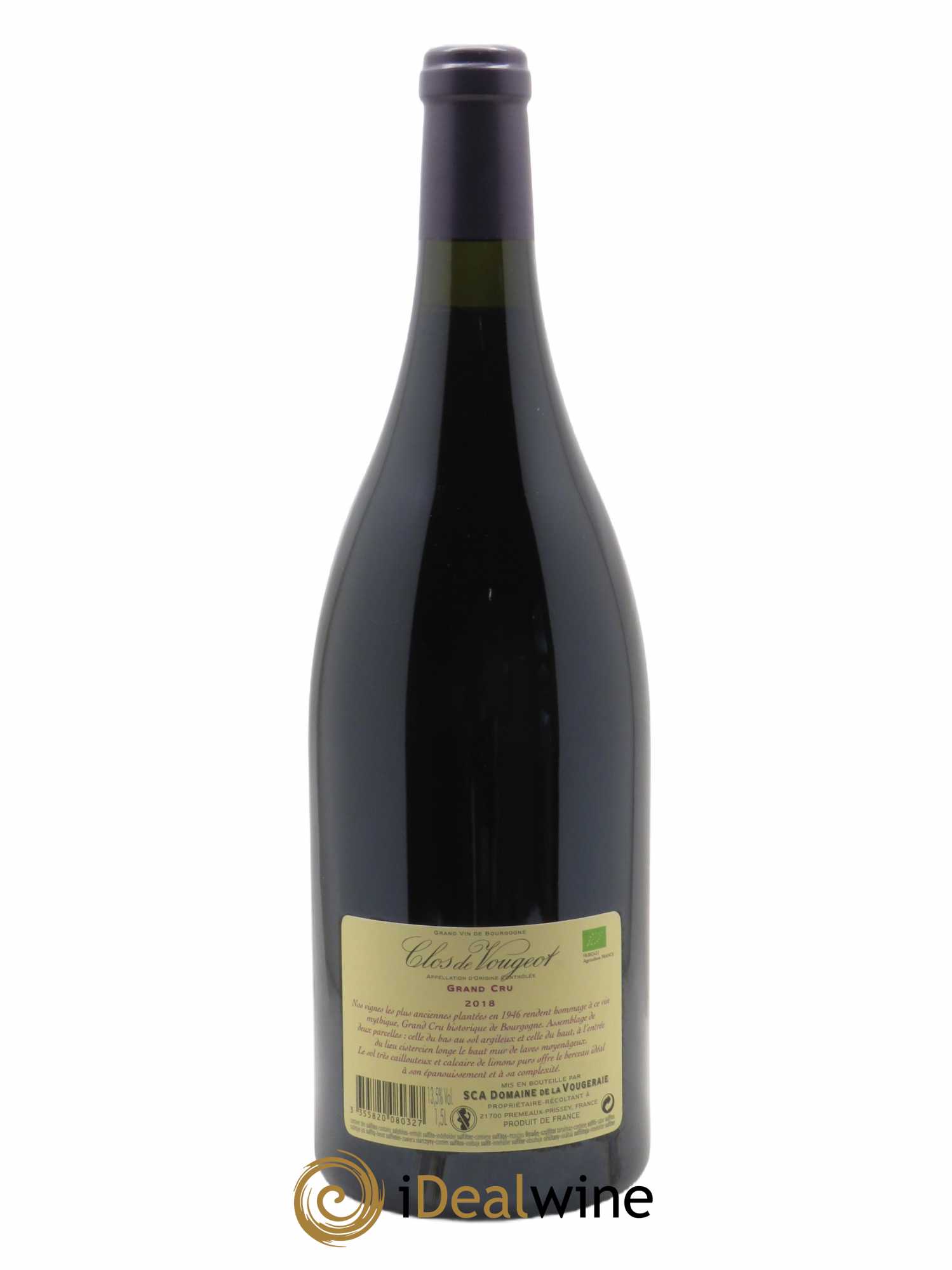 Clos de Vougeot Grand Cru La Vougeraie  2018 - Lot de 1 Magnum