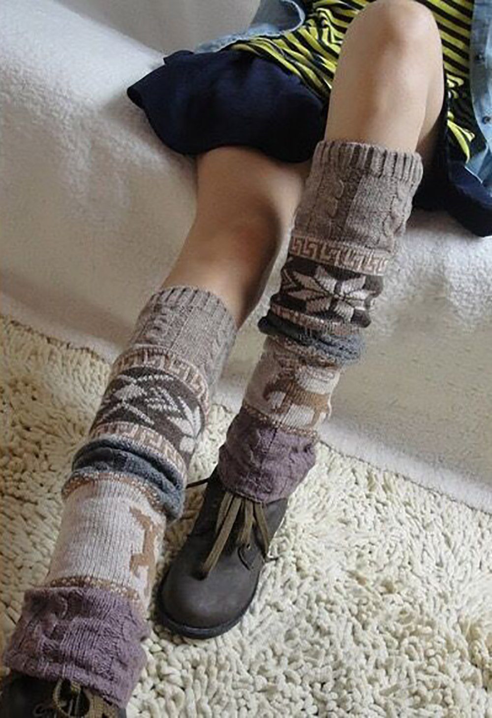Beinstulpen 1 Paar Strickstulpen Legwarmers (Wintersocken Für Damen Mädchen, Häkeln Stricken Kniestrümpfe) Winter Bein Lange Gestrickte Socken