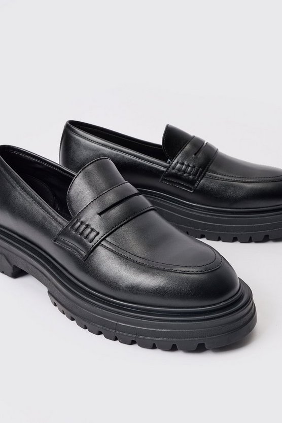 Klobige PU-Loafer