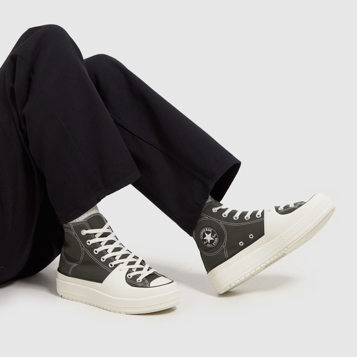 Converse – All Star – Mörkgröna träningsskor med konstruerad design