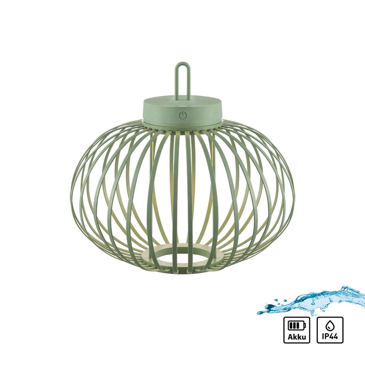 JUST LIGHT Akku Pendelleuchte AKUBA, 1x LED-Board/1,50Watt/2700Kelvin, IP44, Grün