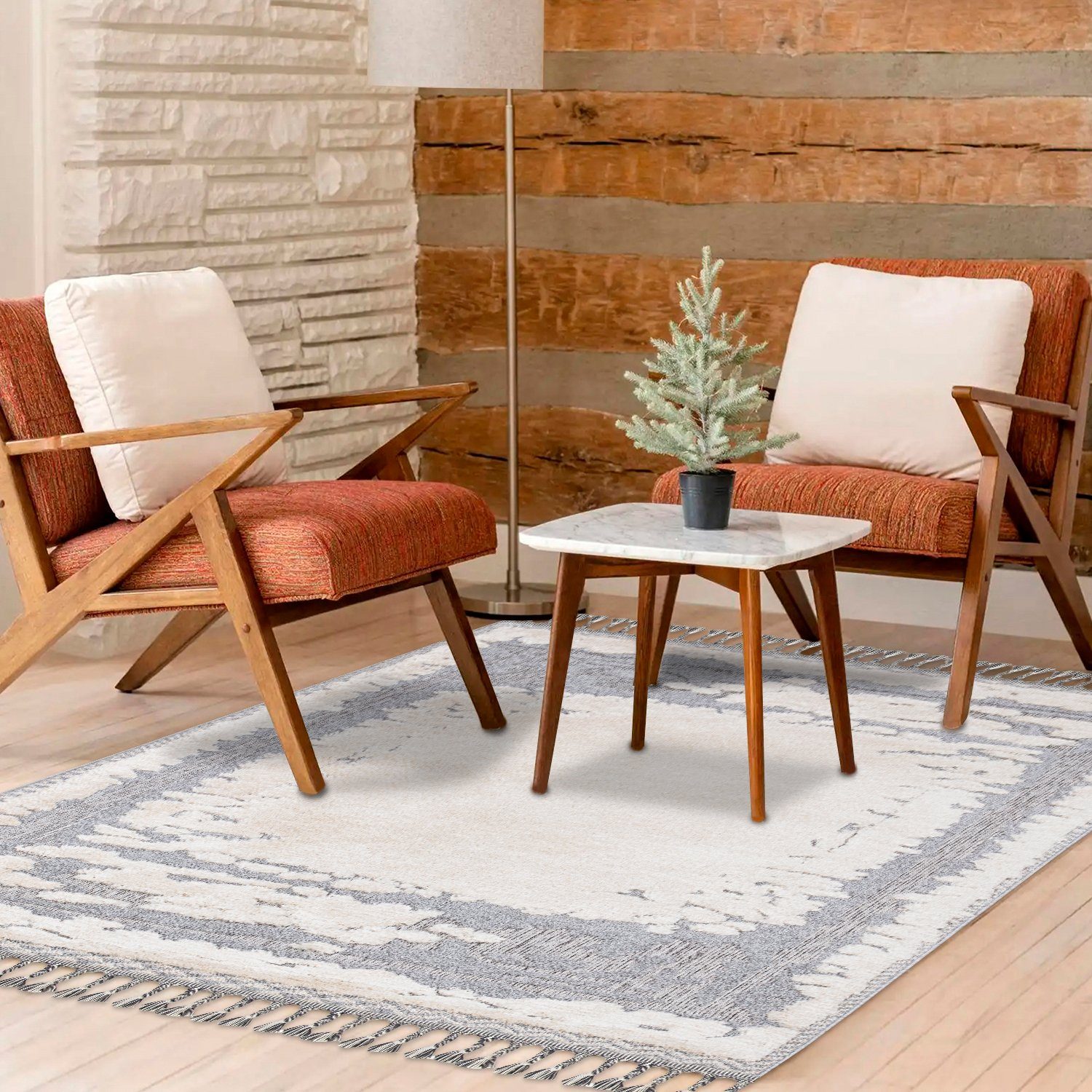 Teppich Boho Skandinavisch Style - Hochtief Effekt Cut-& Loop, payé, Rechteckig, Höhe: 20 mm, Ornament Muster - Hochtief Effekt