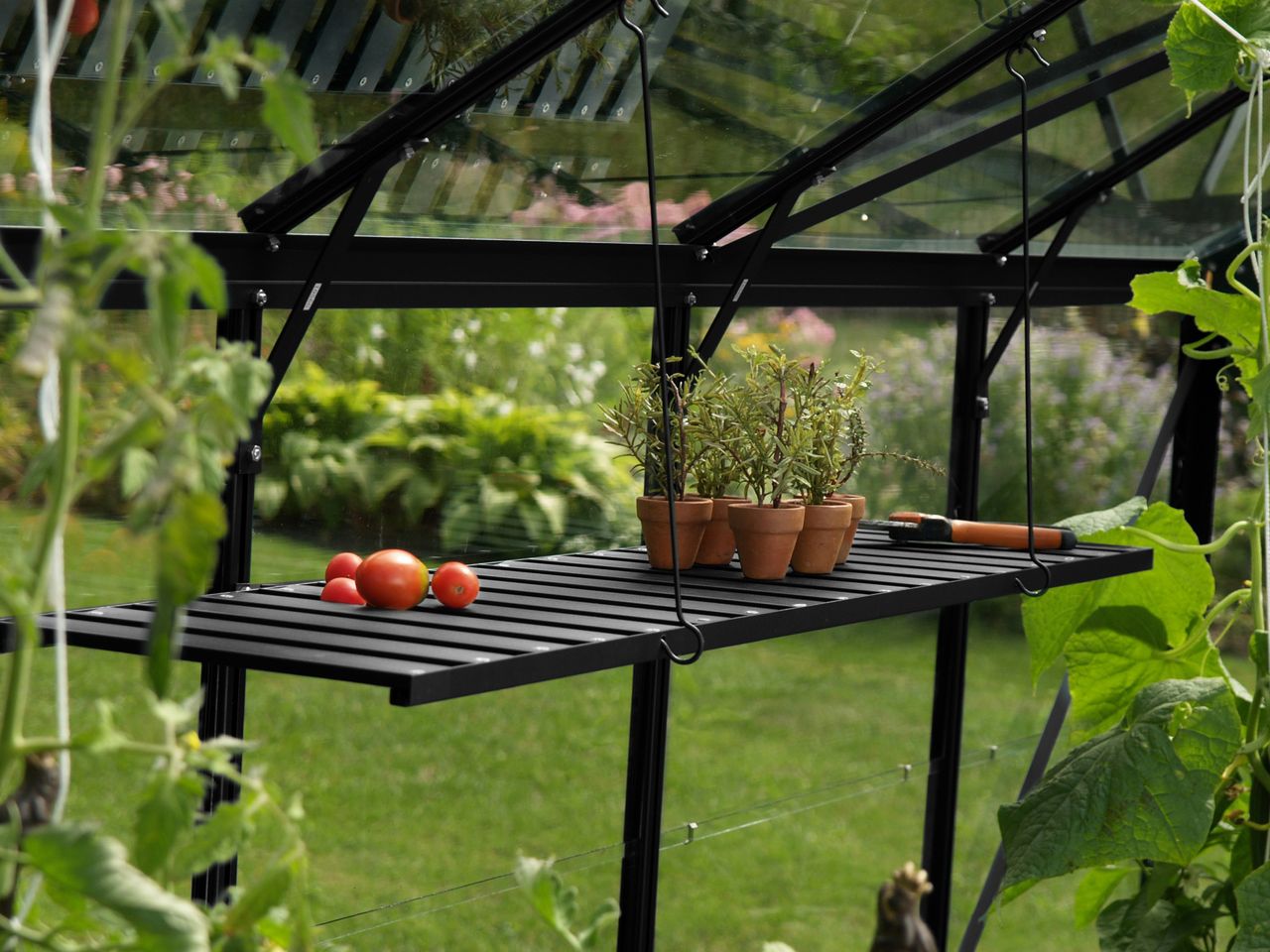 Vitavia Aluregal, abklappbar, schwarz, 120x30cm