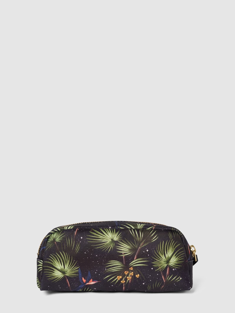Kosmetiktasche mit Allover-Muster Modell 'Paradise' in marineblau