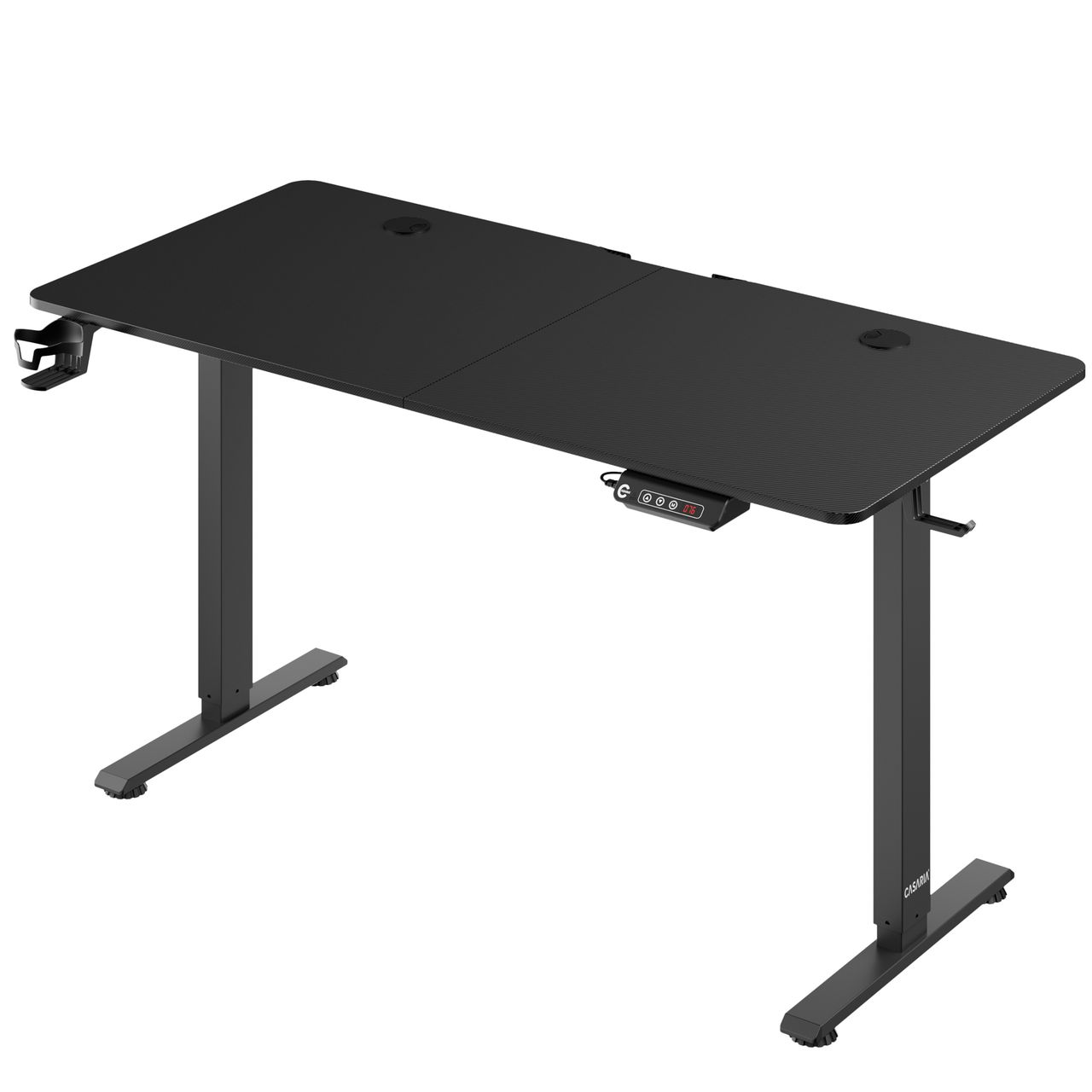 Casaria Höhenverstellbarer Schreibtisch Schwarz 140x60x73-118cm