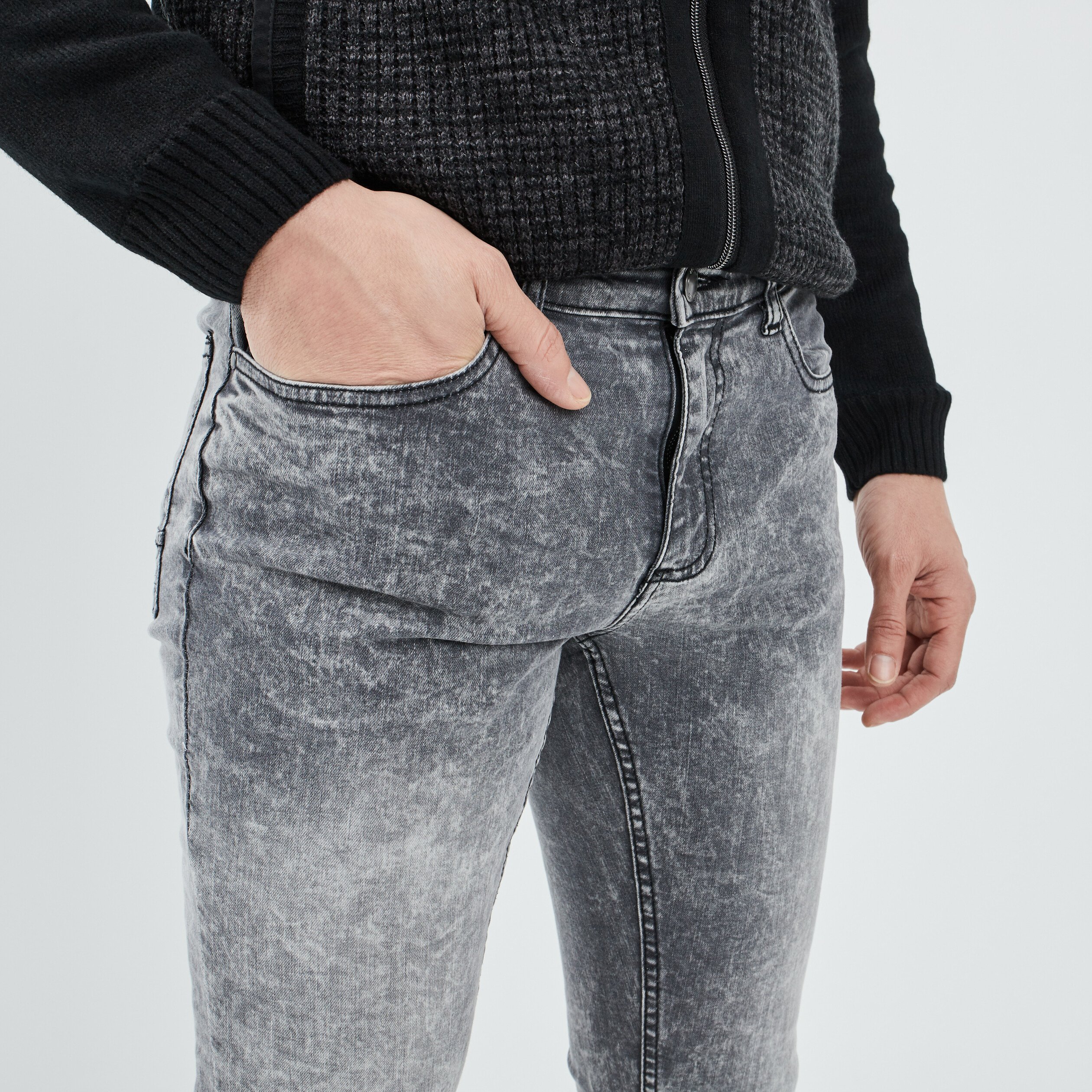 Jeans super skinny Liberto denim gris homme | La Halle
