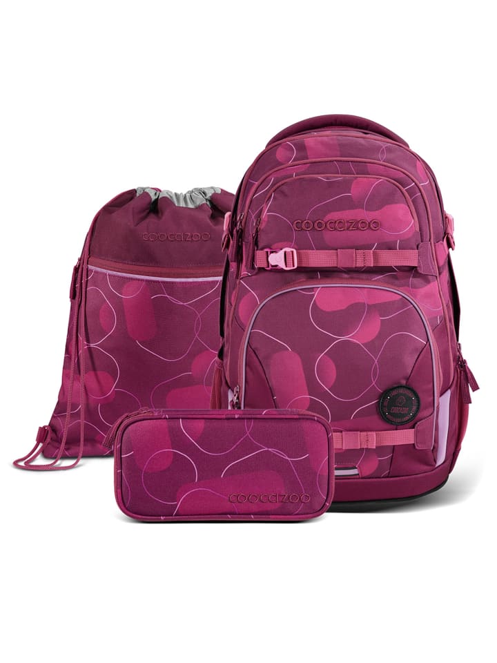 Coocazoo Schulrucksack-Set „Berry Bubbles“, 3-teilig in Beere günstig kaufen onesize