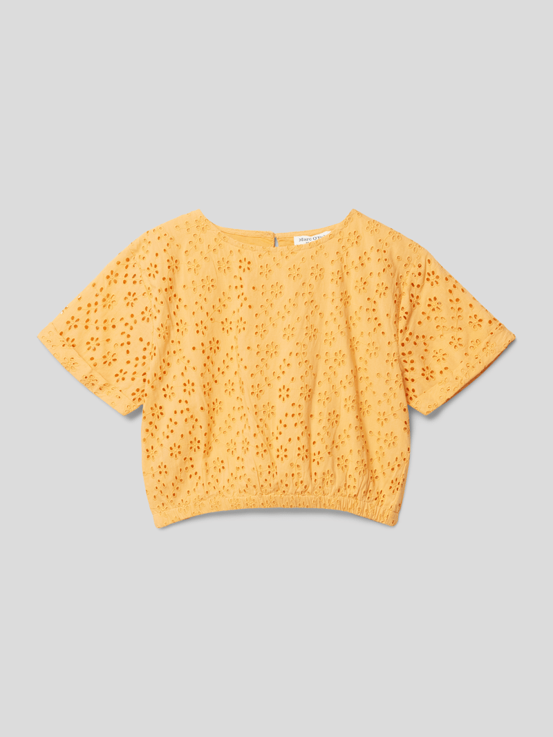 Blusenshirt mit Lochmuster in orange