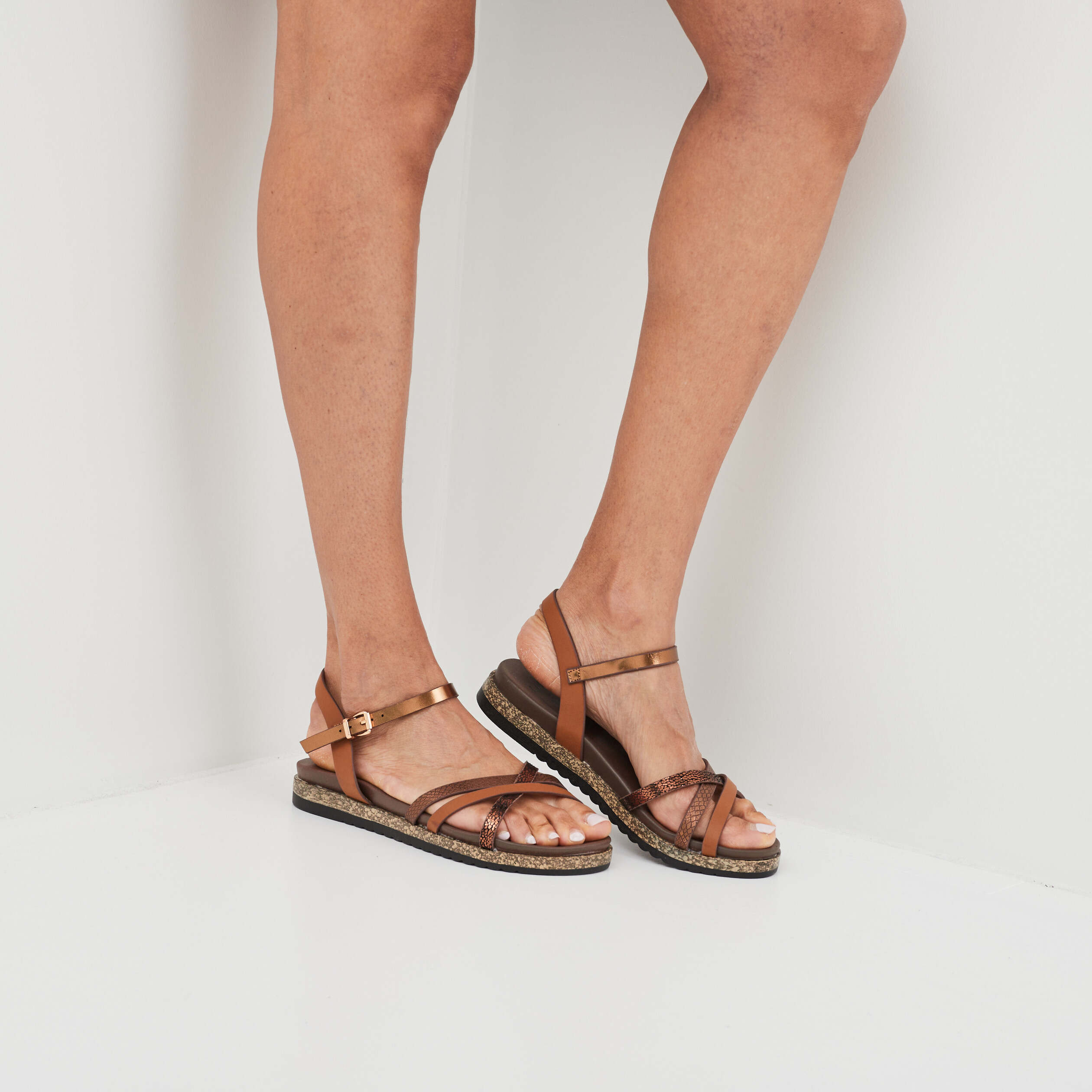 Sandales plates LH marron femme | La Halle