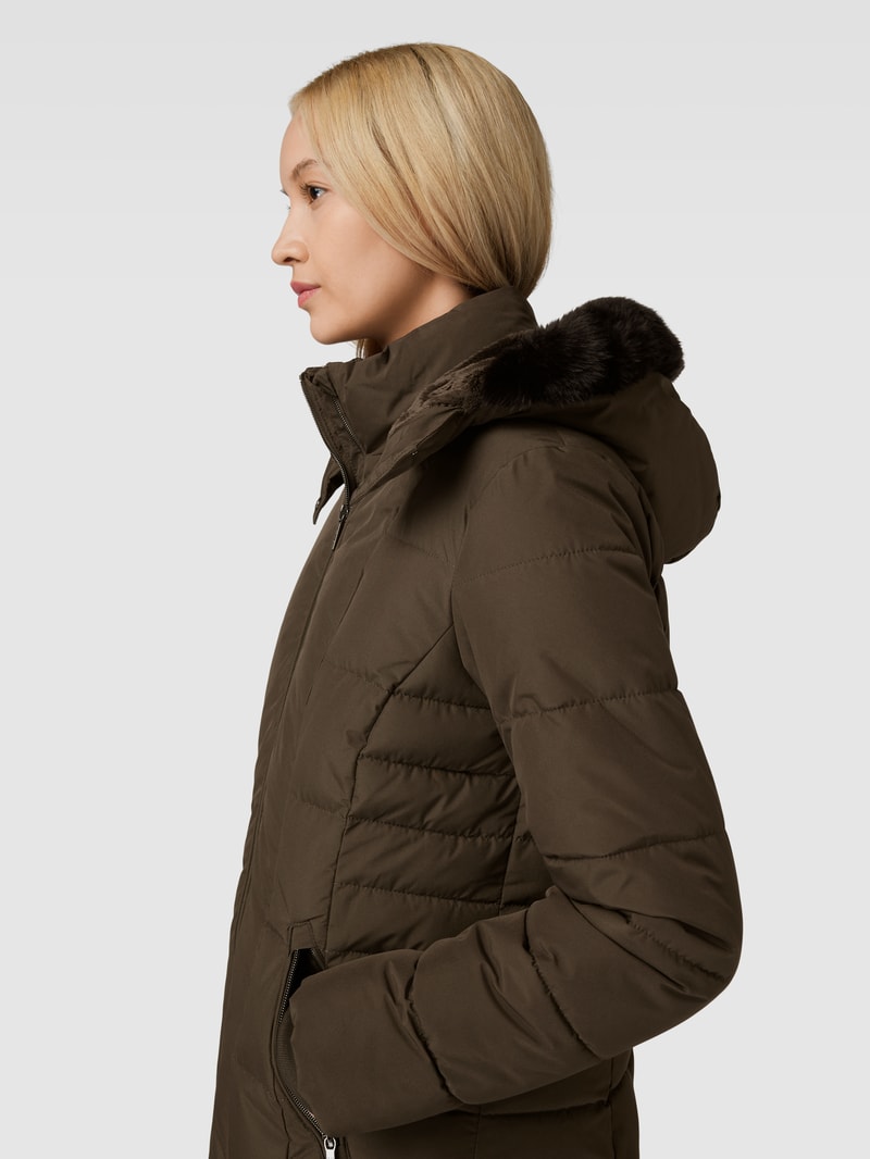 Steppjacke mit Zweiwege-Reißverschluss in dunkelgrün