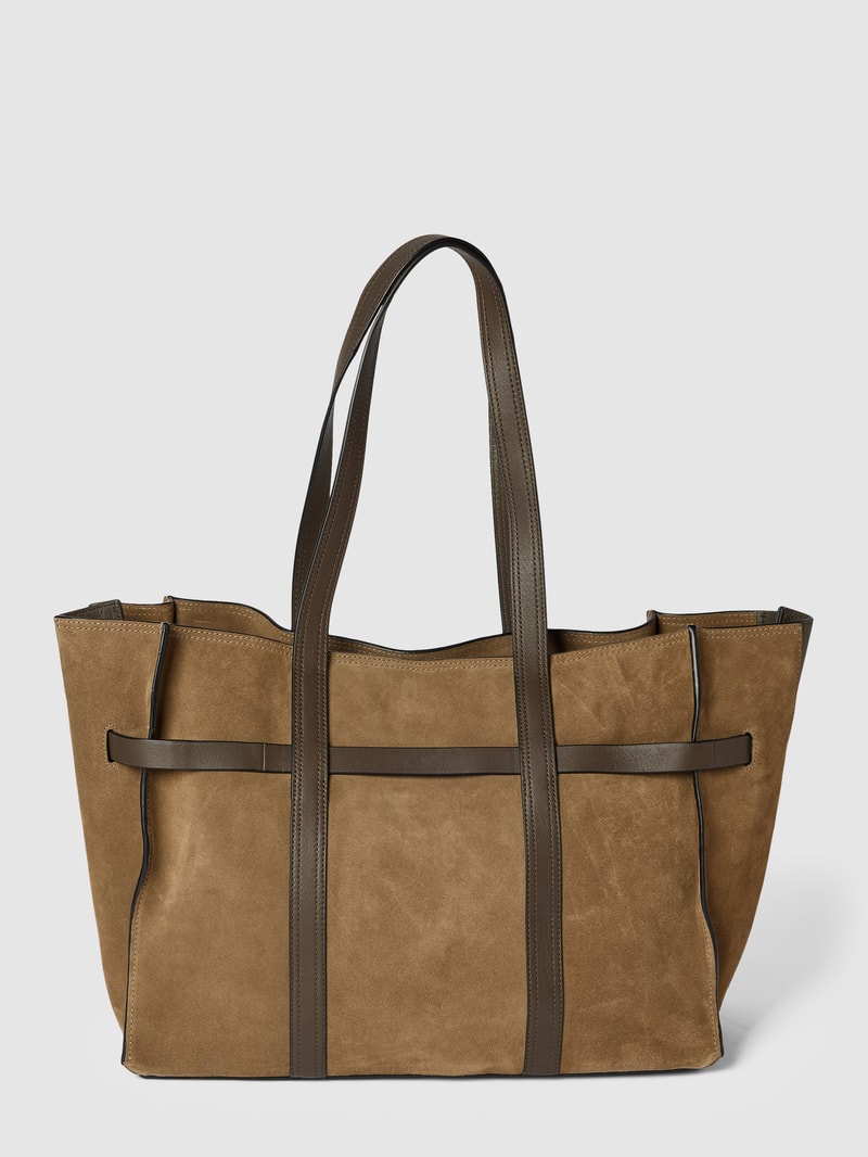 Shopper mit Label-Details Modell 'Mara' in schlamm