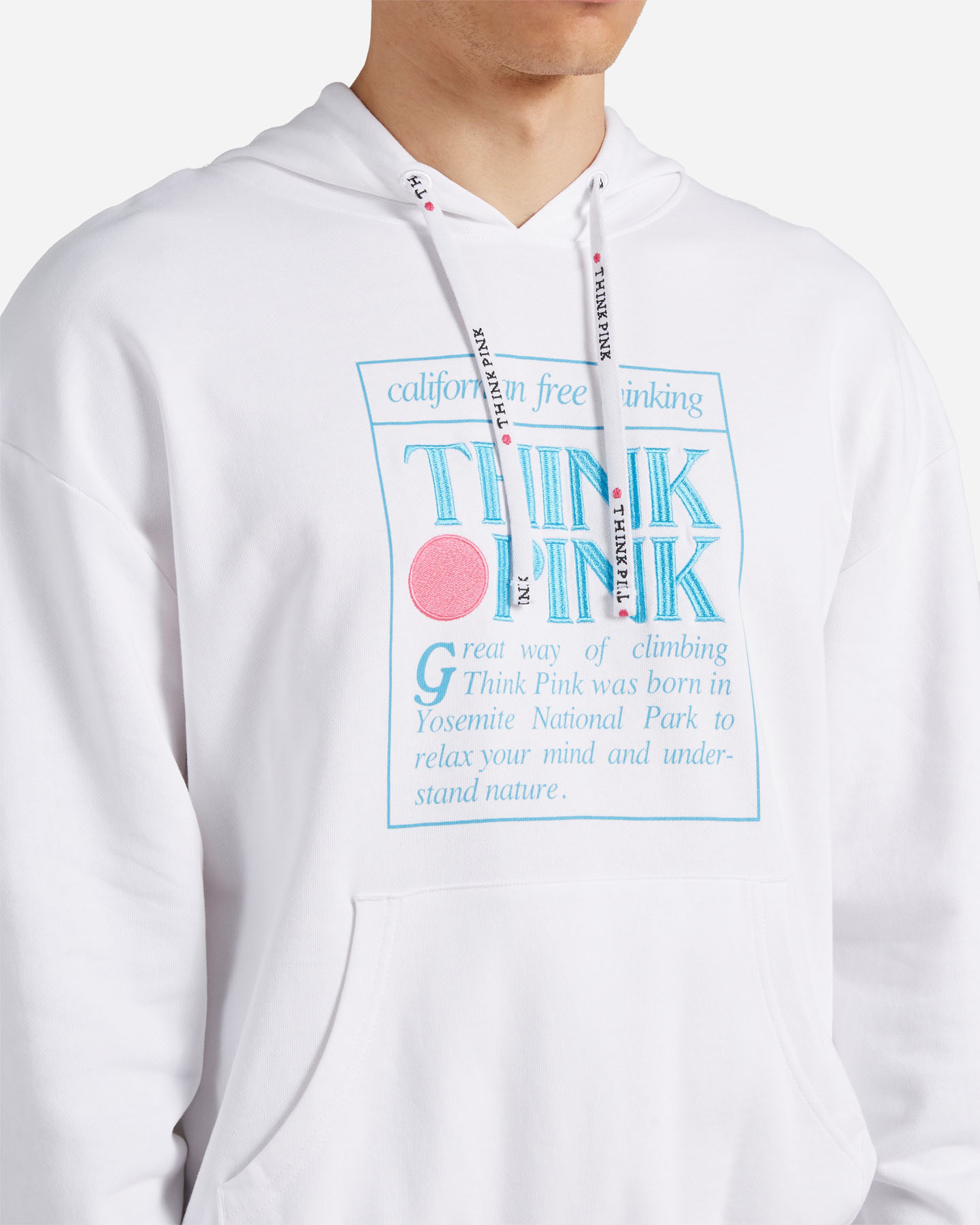 Mikina s kapucňou Felpa Think Pink Logo M TPM250S24-001/W007