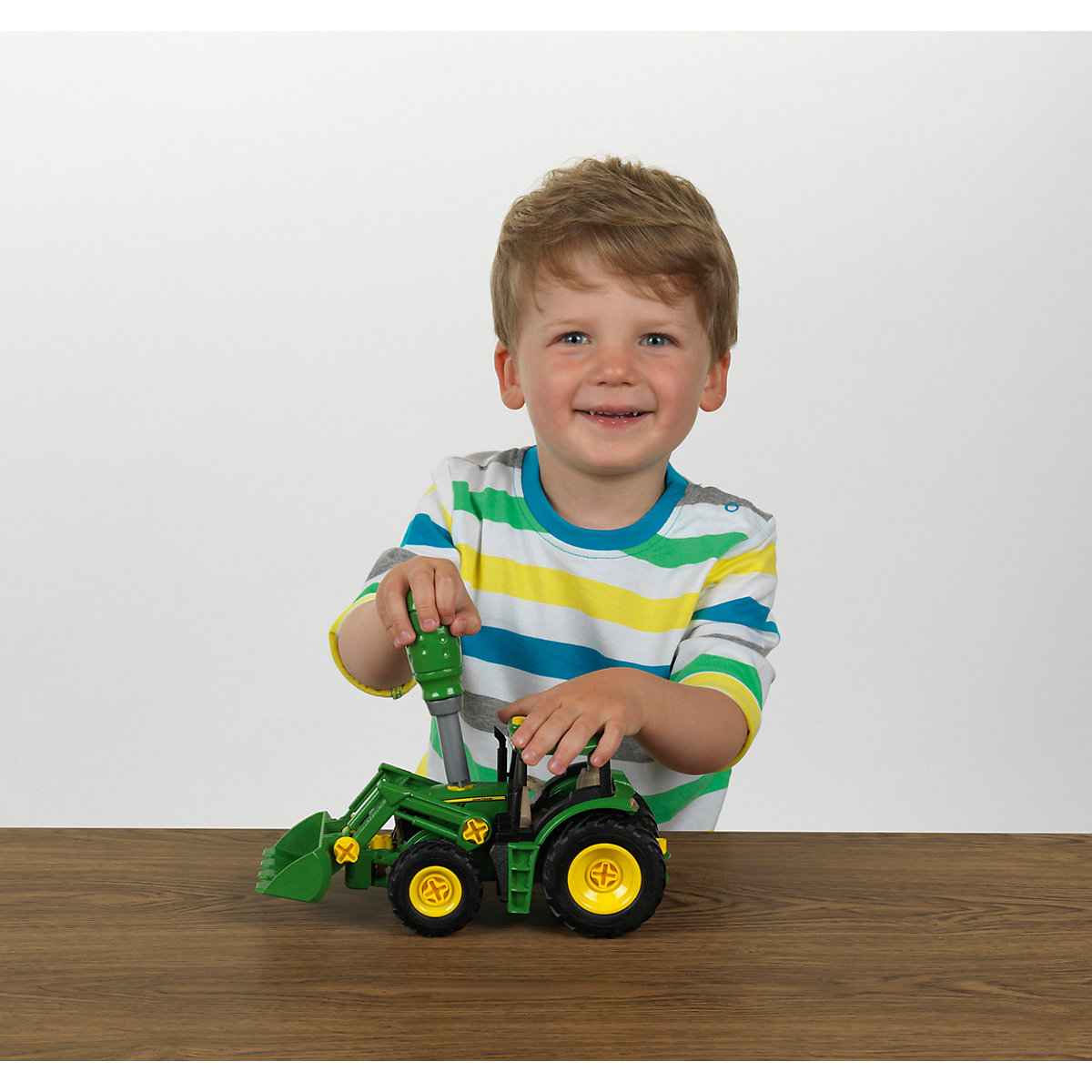 klein John Deere Traktor mit Frontlader und Gewicht