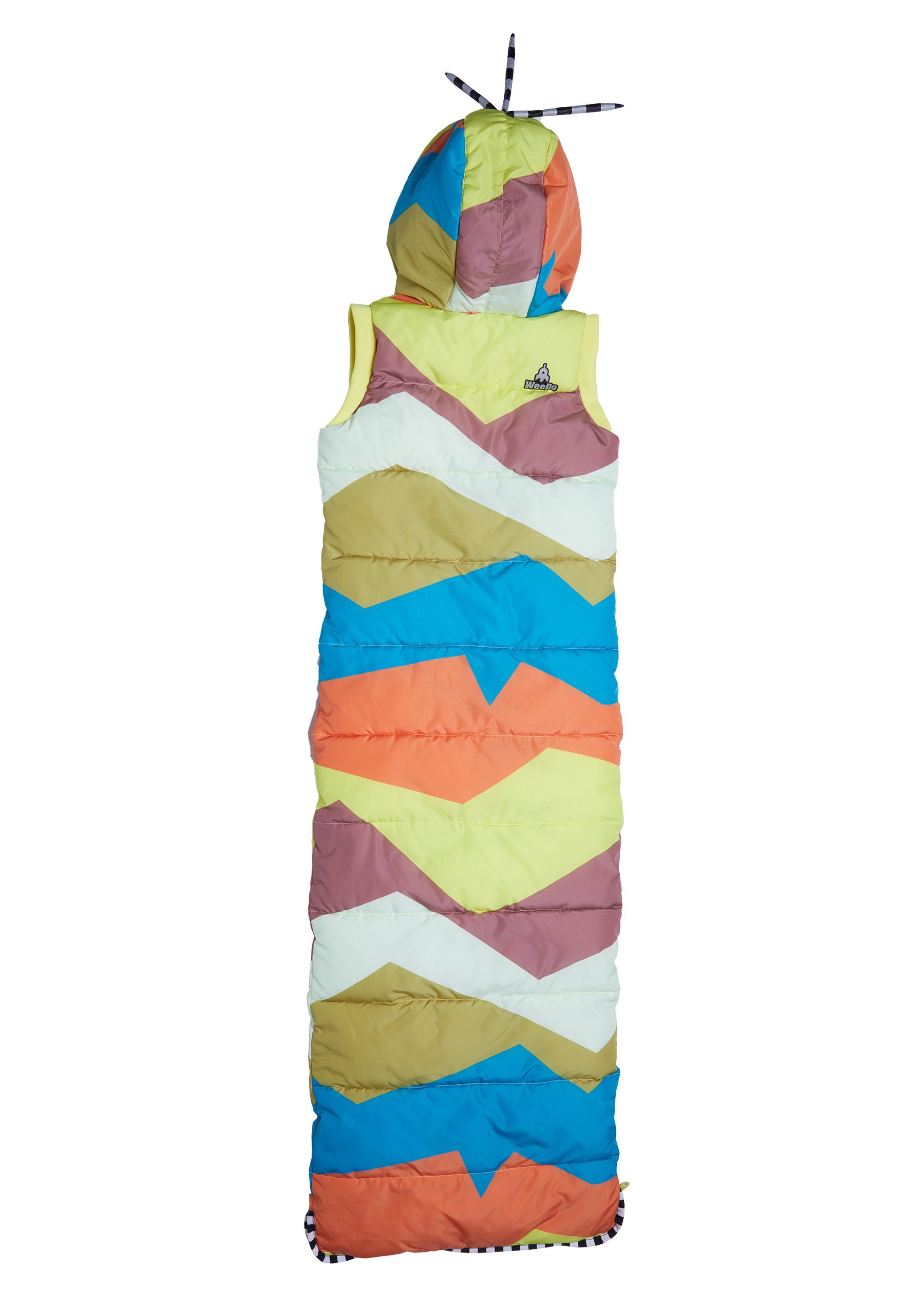 WeeDo Funktionsweste WOODY Bird aus einem Schlafsack wird Dank des Kordelzugs eine Weste