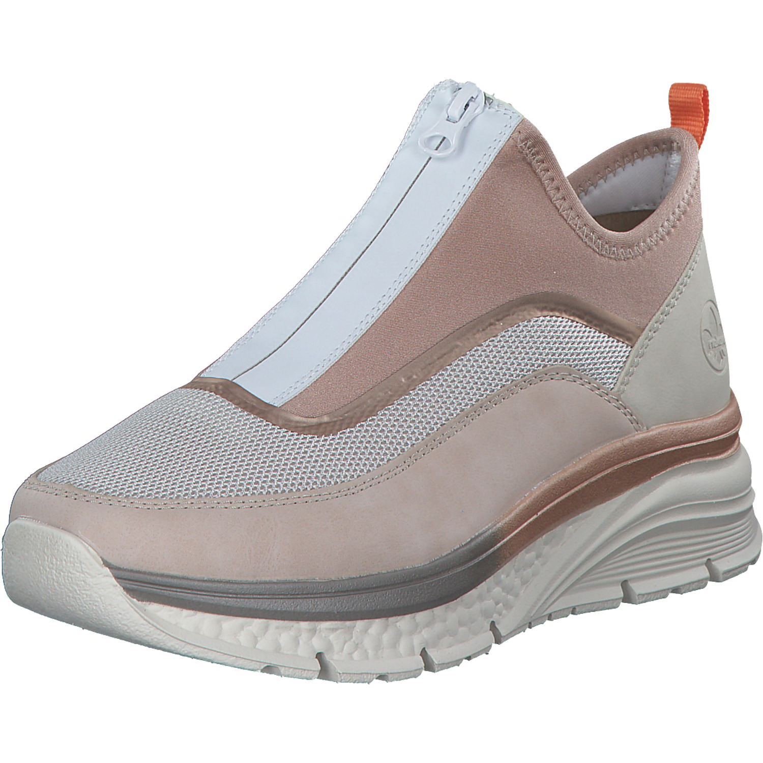 Rieker 48053, Slip-On-Sneaker, Damen, rose/kreide/kupfer/crema/perlr