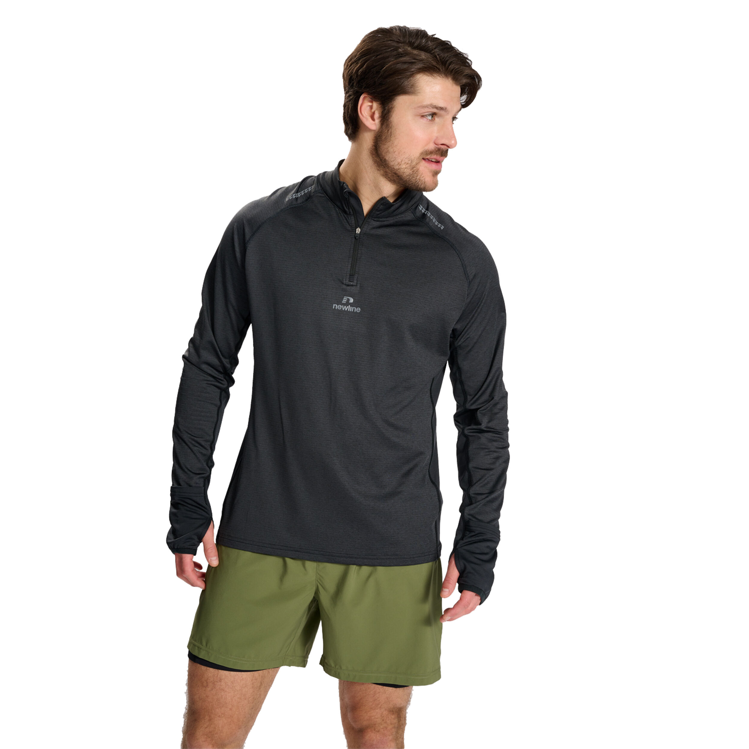 Mesa Half-Zip Lauftop Herren - Schwarz