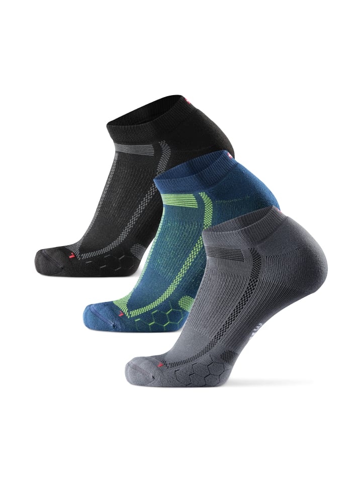 DANISH ENDURANCE Laufsocken Long Distance Low-Cut in black/blue/grey günstig kaufen