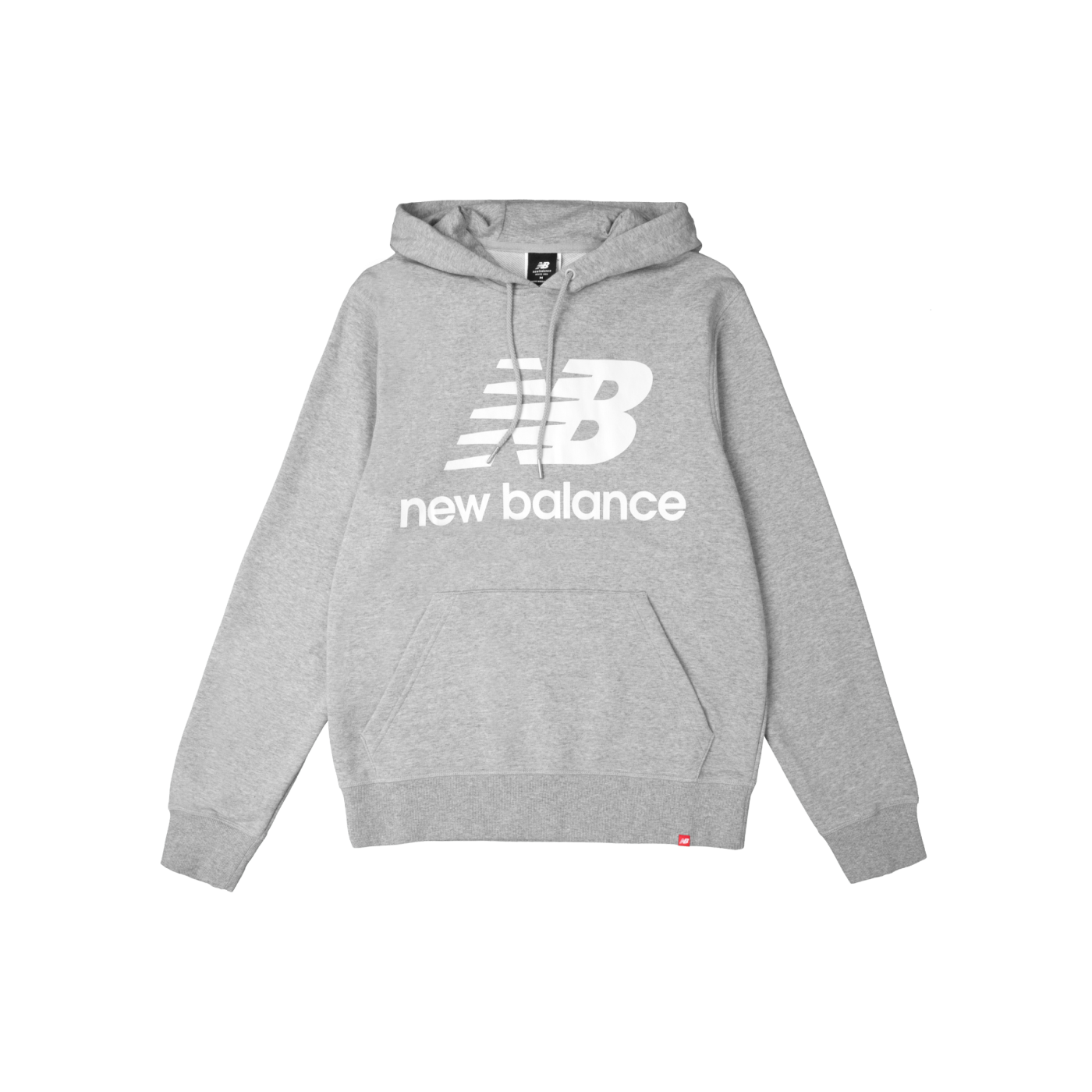 New Balance Essentials Stacked Logo Hoody Grau FAG