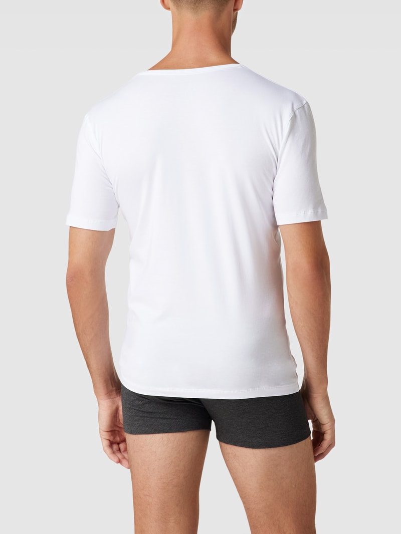 T-Shirt mit V-Ausschnitt in weiß