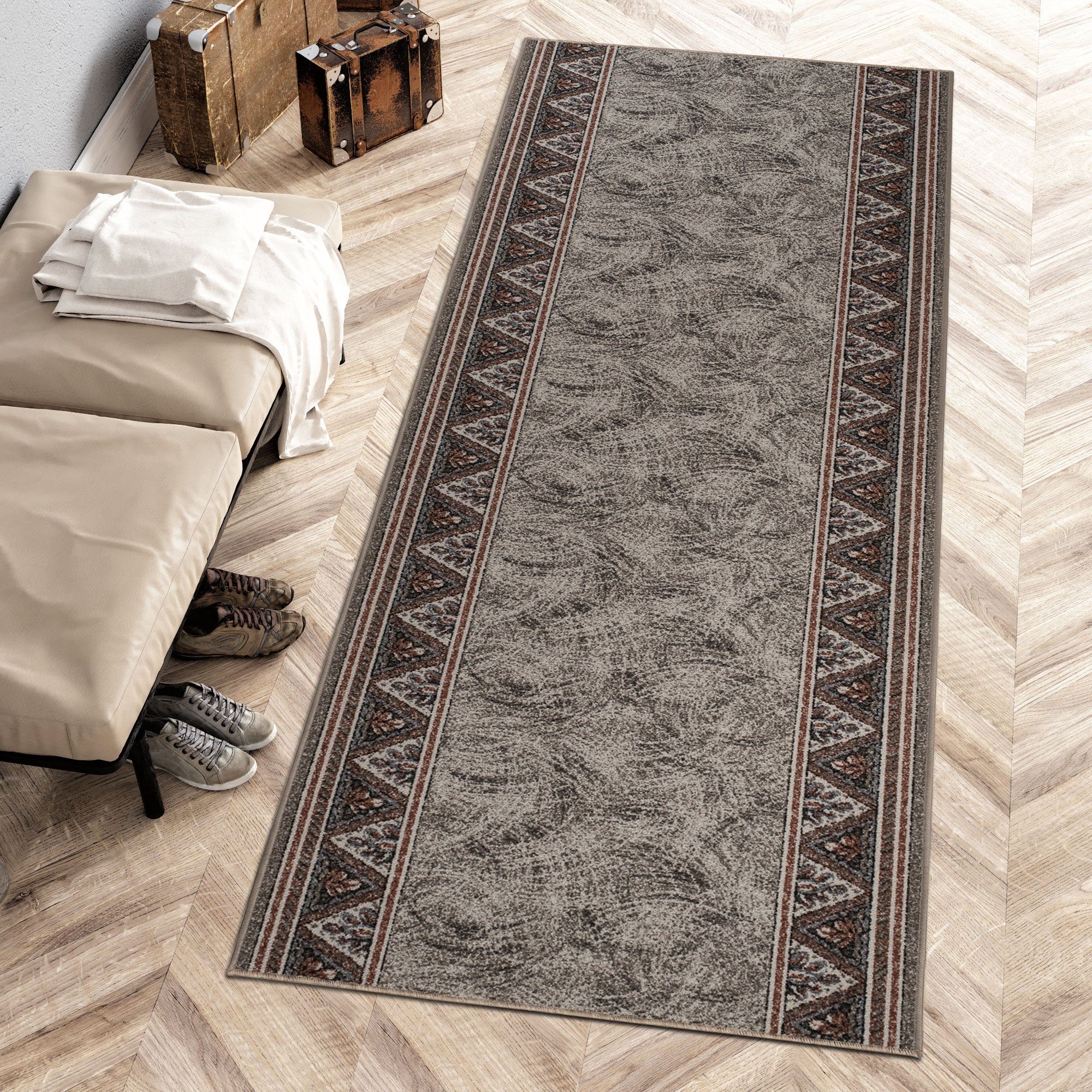 Läufer Läufer Teppichläufer Brücke - Vorzimmer Küche - Beige, Mazovia, 67 x 100 cm, Kurzflor, Rutschfest, Meterware, Verschiedene Größen