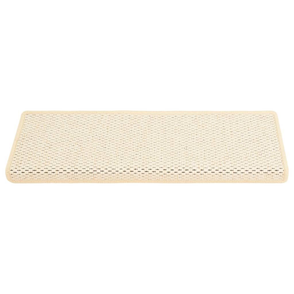 Stufenmatte Treppenmatten Selbstklebend Sisal-Optik 15 Stk. 65x21x4cm Creme, vidaXL, Rechteckig