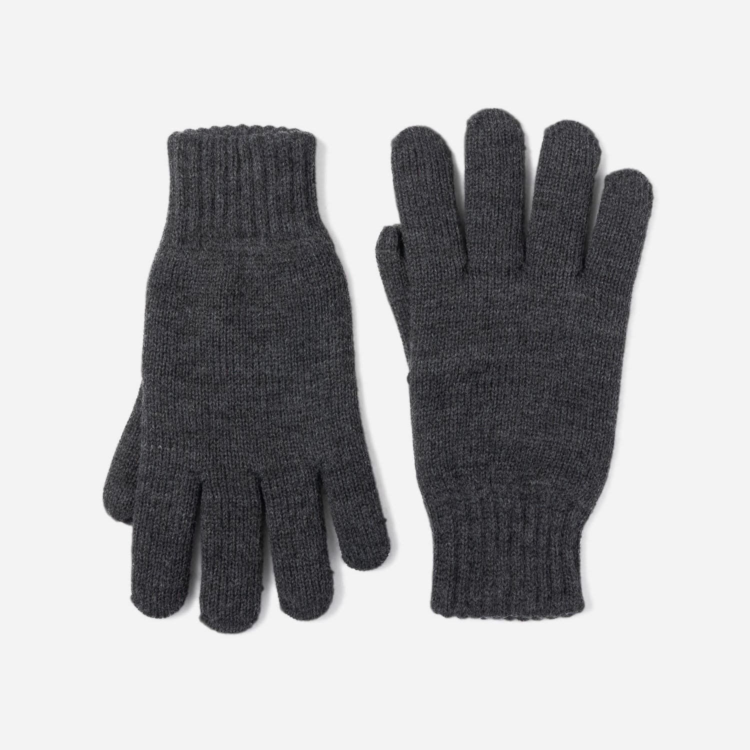 Gants gris en tricot doublé