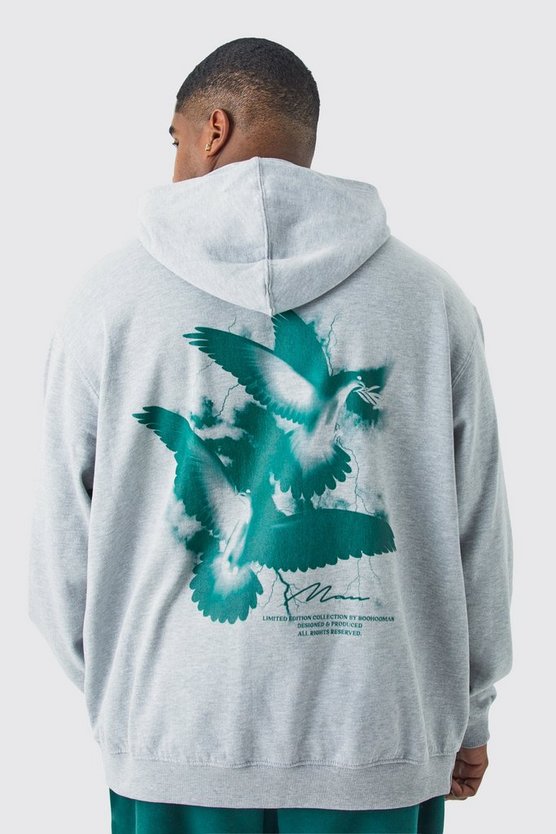 Plus Oversize Hoodie mit Print